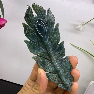 4.5'' natural ocean jasper Feathers quartz Crystal Reiki Healing Gem Gift
