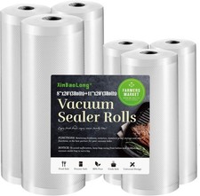 Vacuum Sealer Bags Food 6 Pack Rolls 11x20 8x20 BPA Free Sous Vide Storage