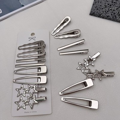 Haarspange Set Silber Metall 24x15x4cm für seitlichen für pony Flyaways Alltag