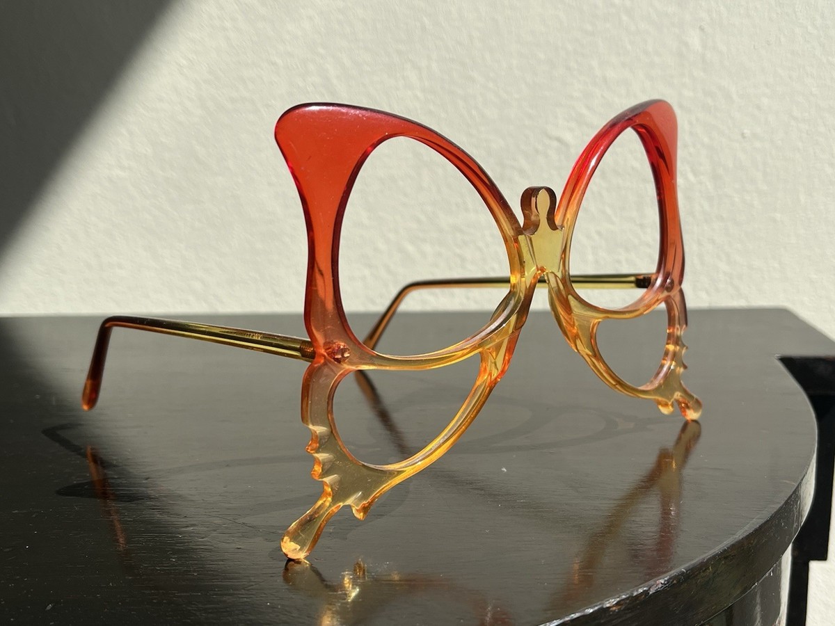 VINTAGE ANGLO AMERICAN OPTICAL BUTTERFLY HANDMADE SUNGLASSES 70
