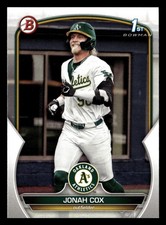 Jonah Cox 2023 1st Bowman Draft #BD-135 Oakland Athletics A's ROOKIE - FREE SHIP