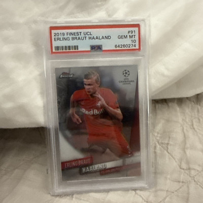 ERLING BRAUT HAALAND PSA 10 2019 TOPPS FINEST UCL #91 ROOKIE RC GEM MINT 2532