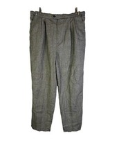 Vintage 80s Rockabilly Pants Womens 16 Wool Houndstooth Plaid Pleated