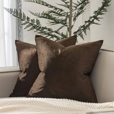 Throw Pillow Covers 20x20 inch Set of 2 Decorative 20" x 20" Pack of 2 Brown