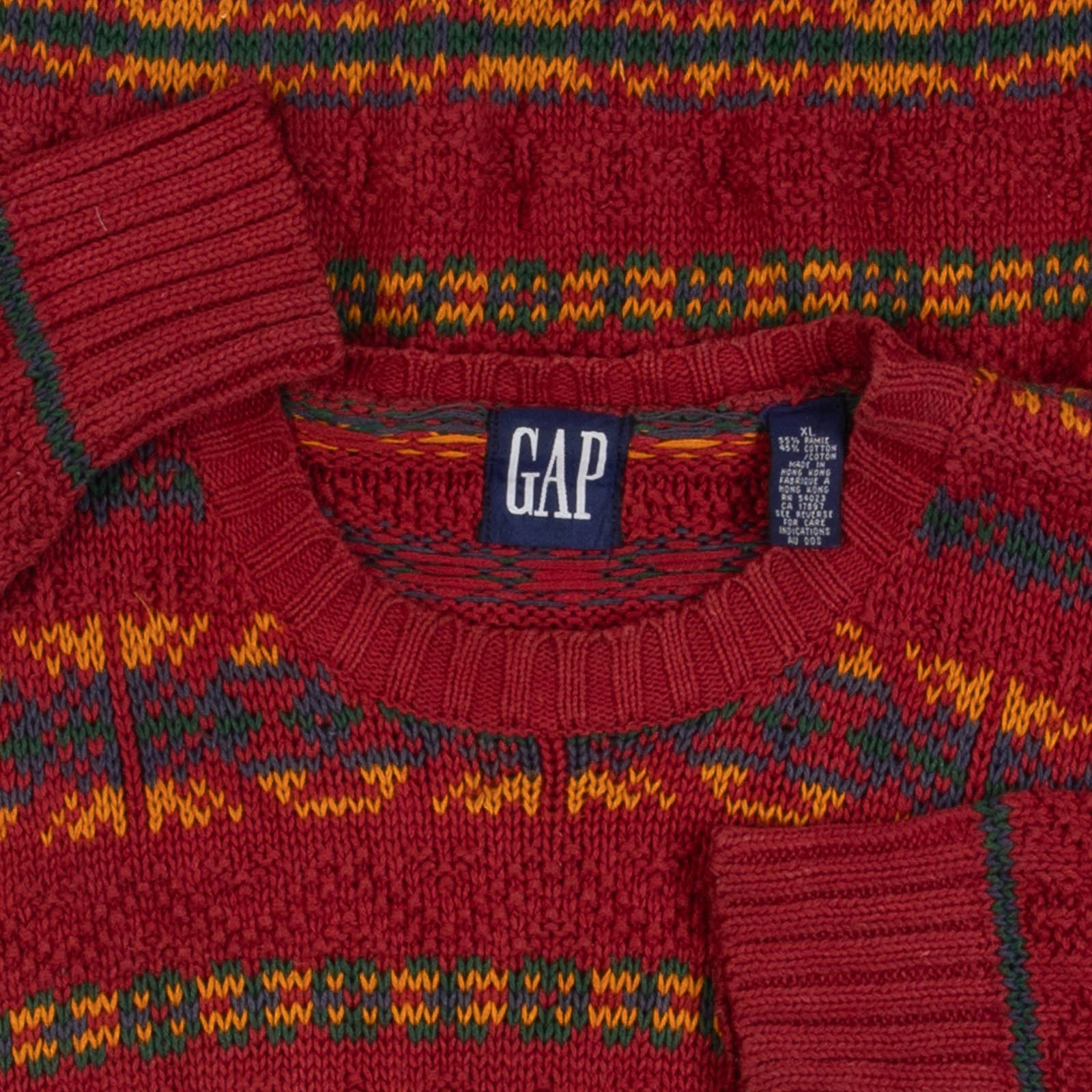 Gap Vintage 90s Patterned Patterned Knitted Jumpe… - image 5