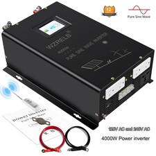 4000W Split Phase Pure Sine Wave Inverter 24V/48VDC to AC120V 240V remote solar