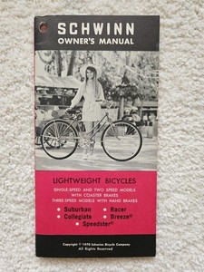 Authentic New 1970 Schwinn Owner's Manual Lightweight Bicycles Racer +More