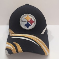 Vintage Pittsburgh Steelers Logo Swirl Hat Cap Reebok Y2K Black Yellow Reebok