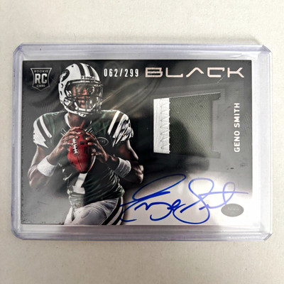 2013 Panini Black Geno Smith Jets RC Auto Mem Rookie Signatures Prime #/299 RPA