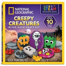 National Geographic Creepy Creatures Rock Painting Halloween Craft Kit 10 River
