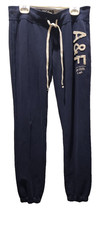 CLASSIC Y2K A F ABERCROMBIE FITCH NAVY BLUE JOGGER SWEATPANTS JR LADIES XS