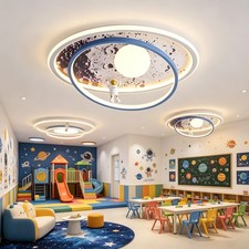 Astronaut LED Ceiling Light Round Dimmable Lamp for Kids Boys Girls Nursery Room