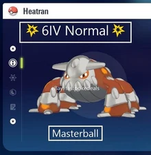 Pokemon Legends ZA 💥 6IV Normal Legendary Heatran💥Fast 🚀Masterball Held