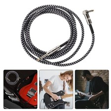 3m Black and White Jackets Guitar Cable Right Angle to Straight Cable