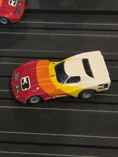 AFX CORVETTE GT White/Yellow/Orange Red #3  Nice Chassis  Aurora 