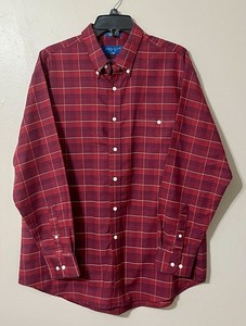 EUC Mens Towncraft Red Plaid Button Down Shirt Top L