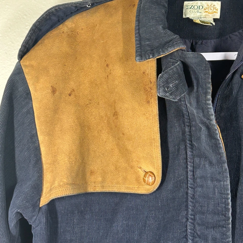 Chaqueta Izod Club De Colección Para Mujer M Azul Marino Pana Gamuza Hombro Caza Foto 2 de 4