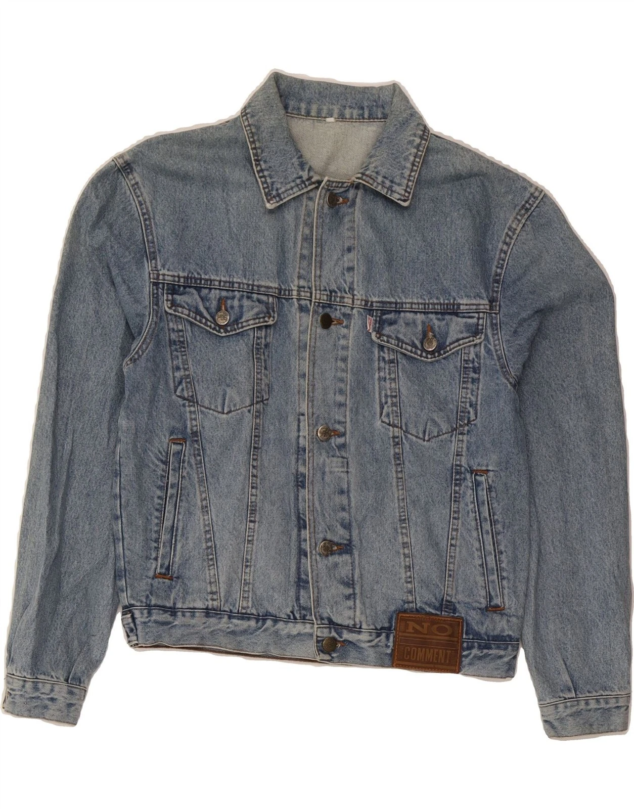 VINTAGE Mens Denim Jacket UK 38 Medium Blue Cotton CK11