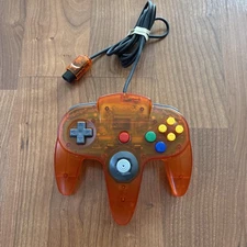 N64 Fire Orange Funtastic Nintendo N64 OEM Controller Tested Working Good Stick