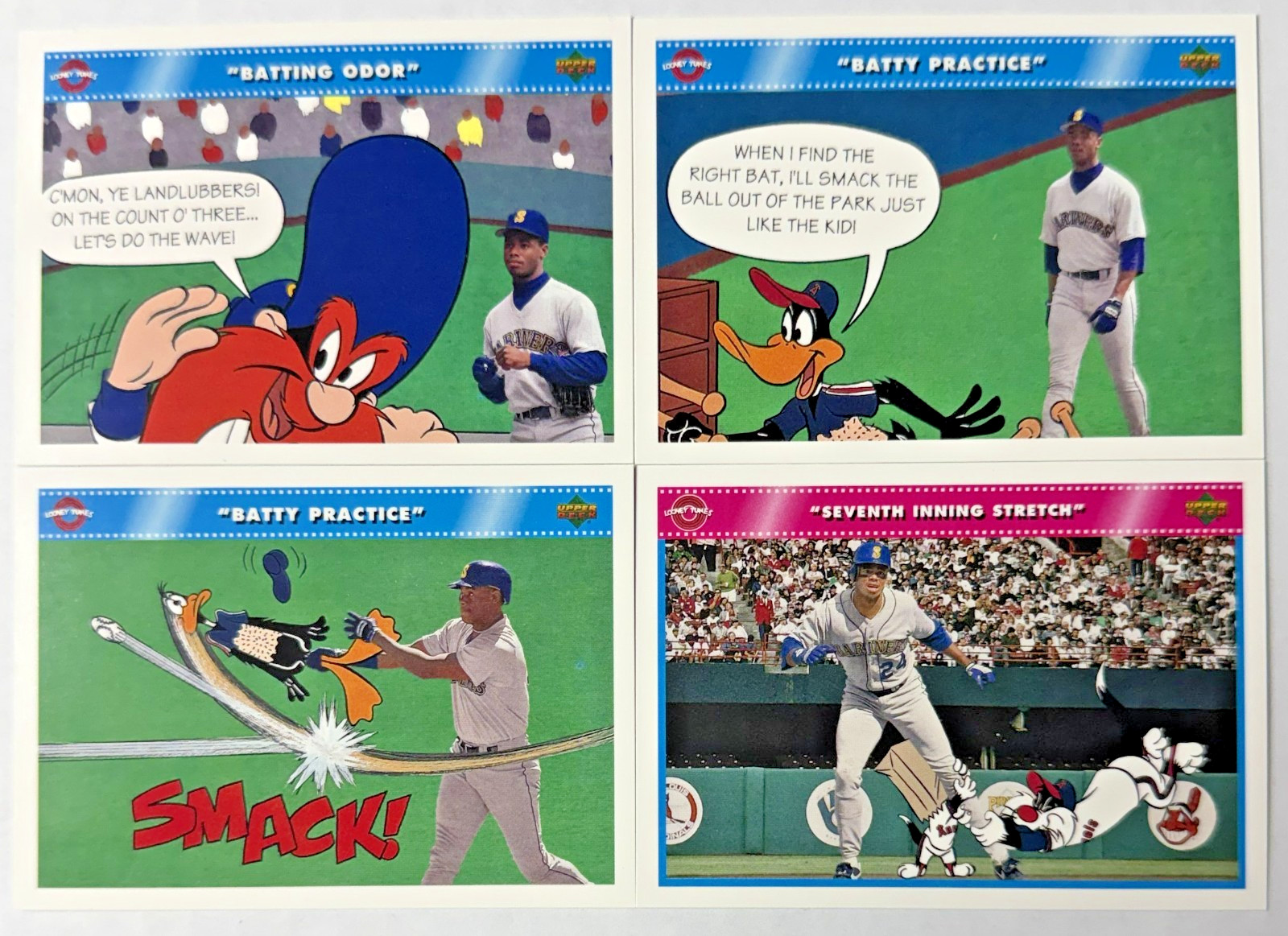 1992 Upper Deck Comic Ball 3 Ken Griffey Jr. Cards (Lot of 4)