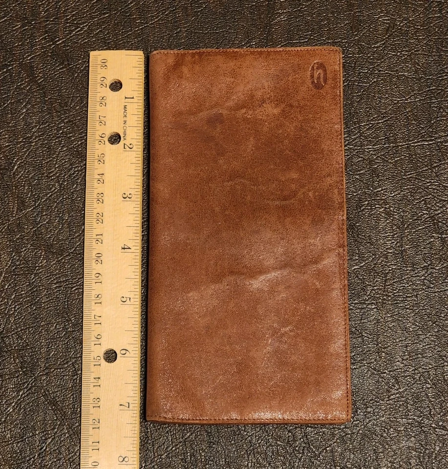 Vintage Hartmann Italy Checkbook Breast Long Wallet Brown Soft Leather - *Read* - Image 3 of 4