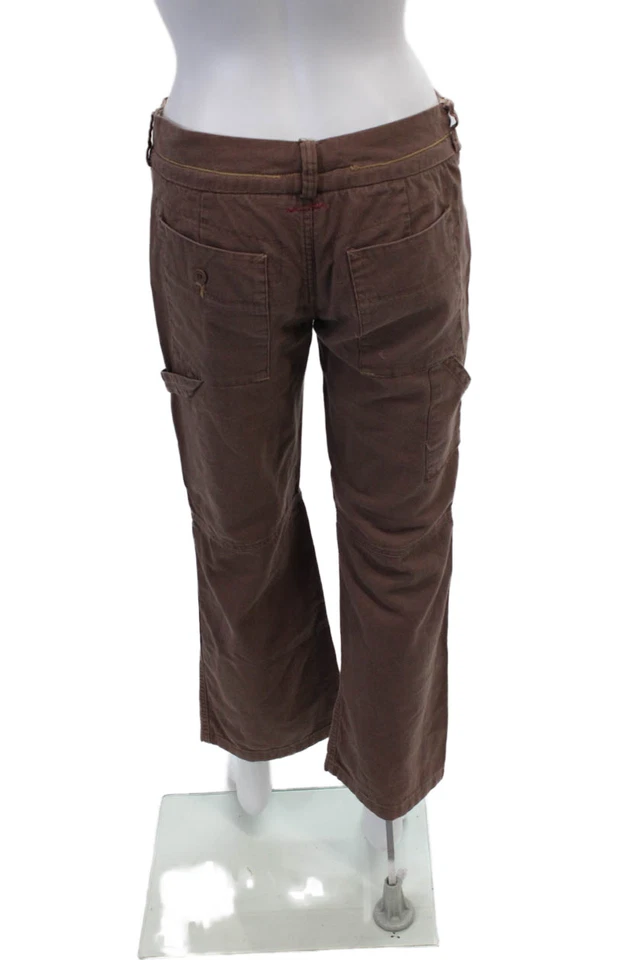 Free People 女式棉质高腰靴裤棕色 4 码 — 第 3/4 张图片