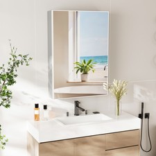 27'' Mirrored Medicine Cabinet Recessed Wall Mount Bathroom Storage Organizer