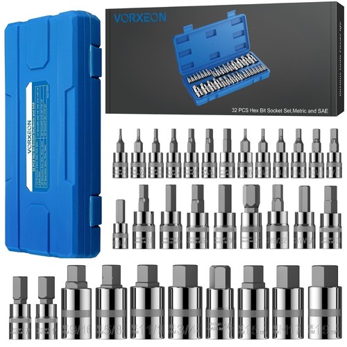 32Pcs SAE and Metric Allen Hex Bit Socket Set 2MM-19MM & 5/64” - 3/4”, 50BV30... - Picture 8 of 12