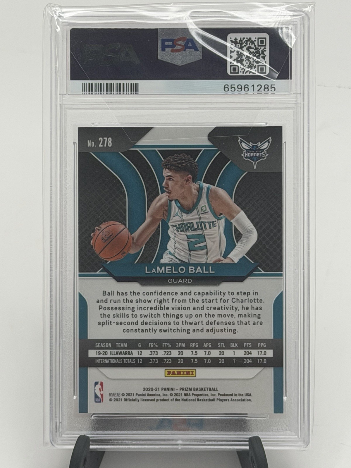 2020-21 Panini Prizm Lamelo Ball #278 Base Prizm Rookie Card PSA 10 RC MINT QTY view 3