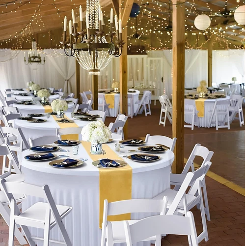 6 Pack White Round Spandex Tablecloths for 60in Tables, 120Inch Stretchy Fitt... - Picture 4 of 7