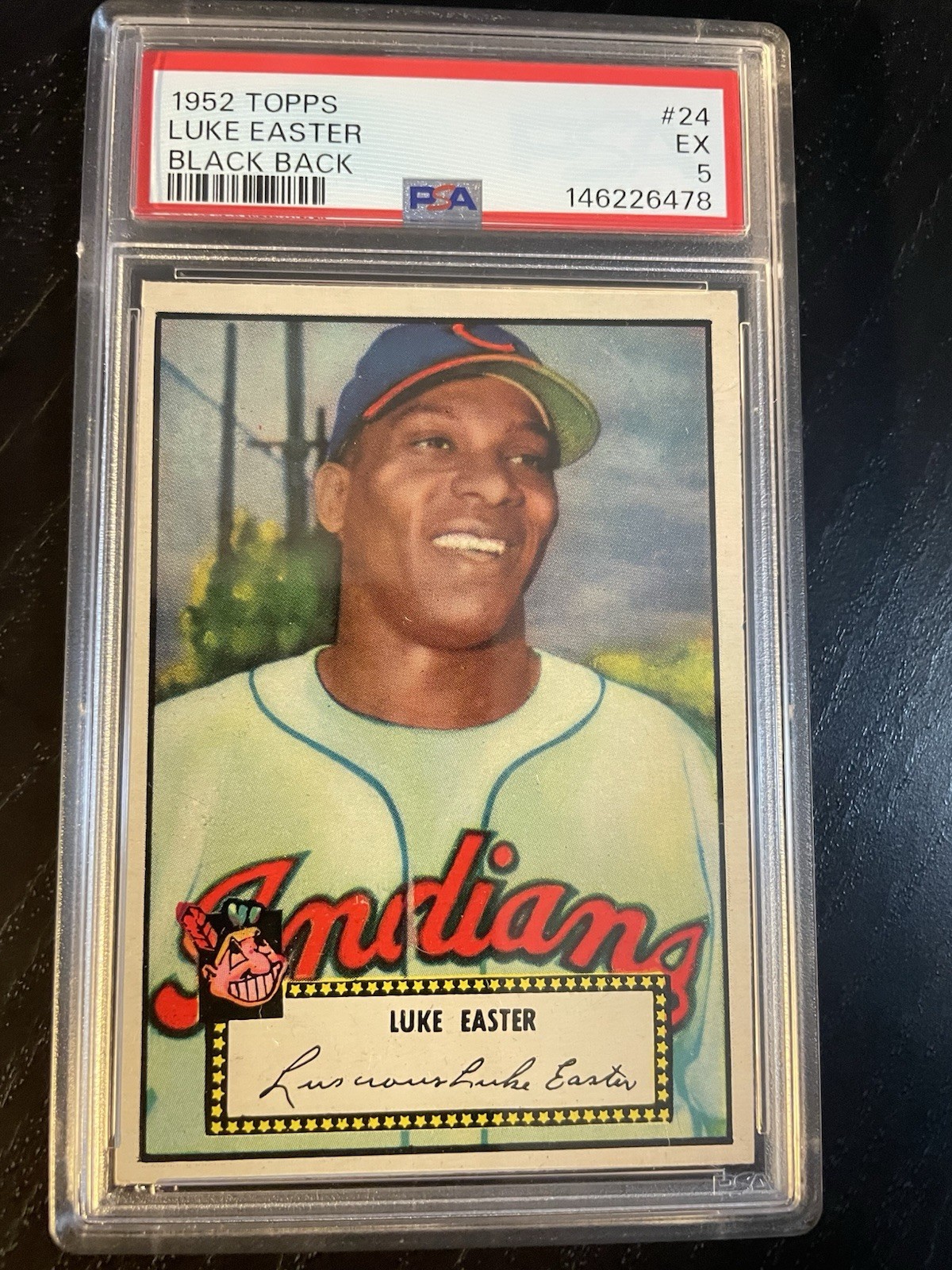 1952 Topps PSA 5 - EX #24 Luke Easter Black Back - Newly Graded