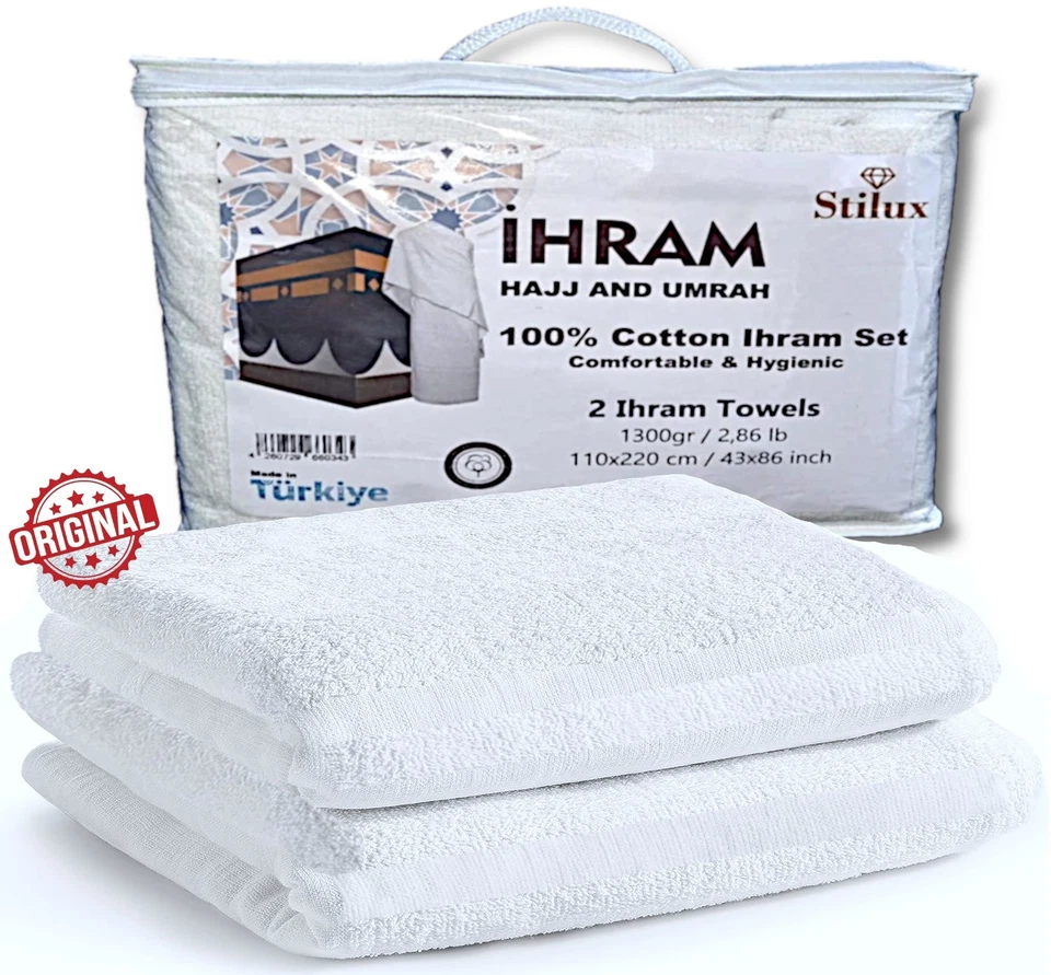 Stilux® Ihram Kleidung Herren-Kinder 100% Baumwolle für Umrah & Hajj Ahram Ehram