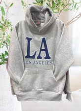 Los Angeles LA Grey Graphic Print Pullover Hoodie