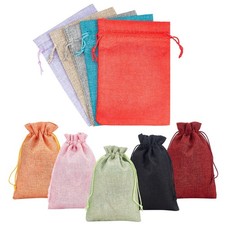 10 Pack Rustic Burlap Bags With Drawstrings For Wedding Party Favors Gifts