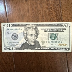 Fancy Serials Numbers Lucky 🍀 888888s $20 2017A PK(02888888)G In A Row
