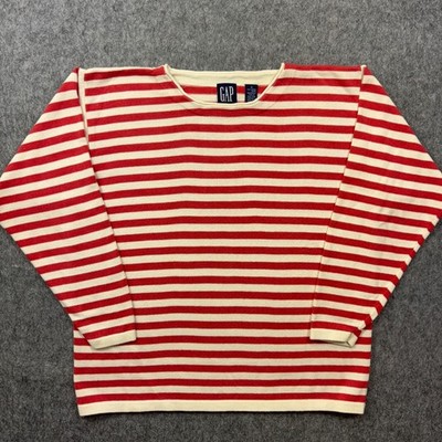 Vintage Gap Boatneck Sweater Women s Medium Striped Roll Neck Nautical Sailor M