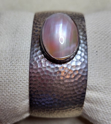 Jay King Desert Rose Trading DTR Sterling Silver Cuff Bracelet Mabe Pearl 7”