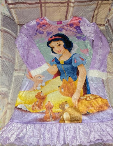 Vintage Y2K Disney Princess Girls Snow White Long sleeve Purple Night Gown Sz 6 - Picture 2 of 4