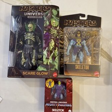 3 MOTU Chronicles SCARE GLOW  SKELETOR GOLD  Mighty Masters  Walmart Exclusive