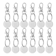 Shopping Trolley Token Key Ring 12Pack Stainless Steel Grocery Cart