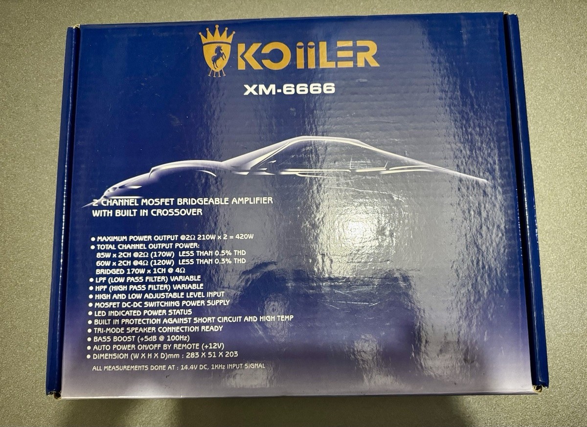 ギオウ KOIILER AMPLIFIER 2 CHANNEL BRIDGEABLE 420 WATT XM-6666 for sale