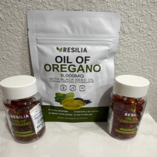 Resilia Oil of Oregano 6,000mg + Black Seed Oil 60 Softgels Immune/Digest