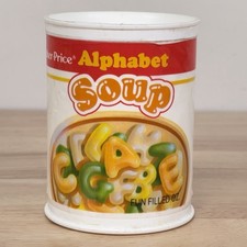 VTG 1987 Fisher Price Fun with Food Alphabet Soup Can Replacement Part Container