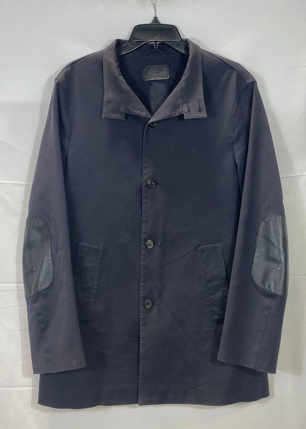 Giacca sportiva blazer Prada uomo blu toppa gomito taglia large