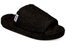 ISOTONER Joey Cozy Plush Slide Slippers Size MD 7.5 - 8 Black Retail 32