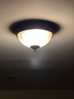 Hampton Sheffield Venetian Bronze Flush Mount Light Champagne Scavo Glass Shade — photo 2