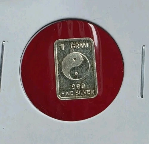Yin-Yang ☯️ 1 Gram .999 Fine Pure Solid SILVER Bullion Mini Bar Coin Ingot