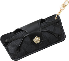 Soft Leather Sunglasses Bag,Travel Sunglass Holder Eyeglass Case Portable Slim S