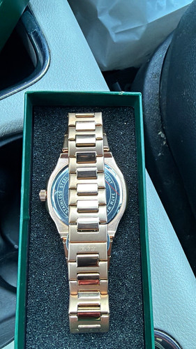 Juicy Couture Women’s Rose Gold Bracelet Watch Black Dial Quartz 3 ATM Box