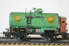 Märklin H0,314 BP .2 Kesselwagen mit Brhs, grün  "BP"  Guss von 1952 gut,